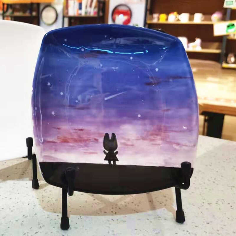 餐盘素坯石膏娃娃涂色儿童涂画陶瓷盘子手工diy模具卡通彩绘成品