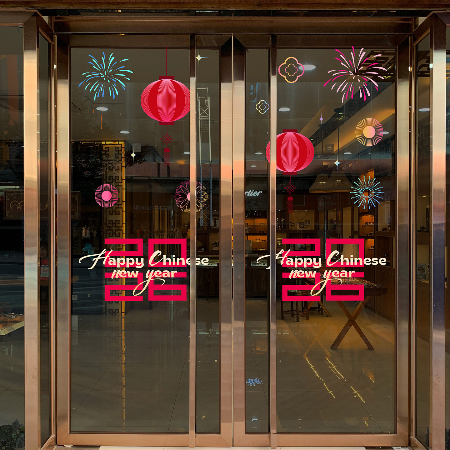 静电无胶 易贴易撕 外贴外看 双面图案