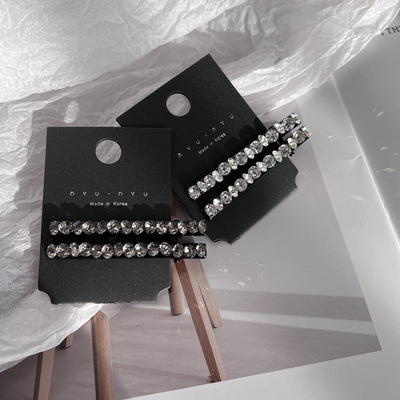 超闪捷克钻简约一字发夹