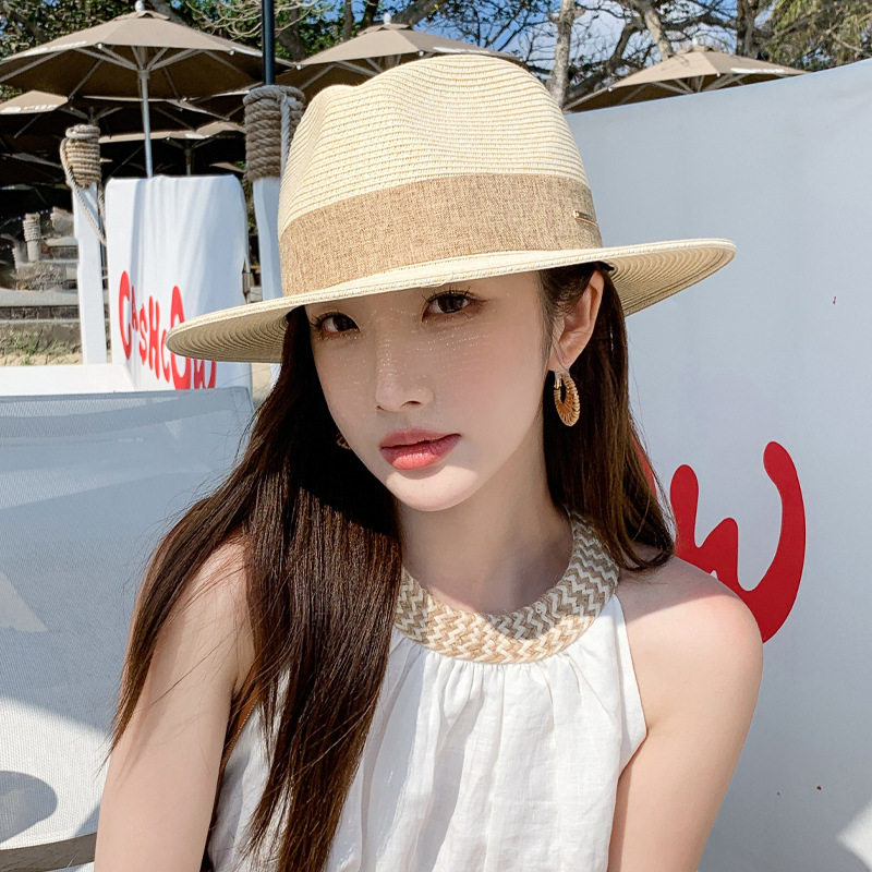 高品质透气拉菲草帽夏季遮阳防晒