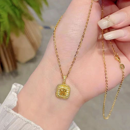 网红小方糖戒指手錬项链女生小众设计轻奢越南沙金真黄金钻套装