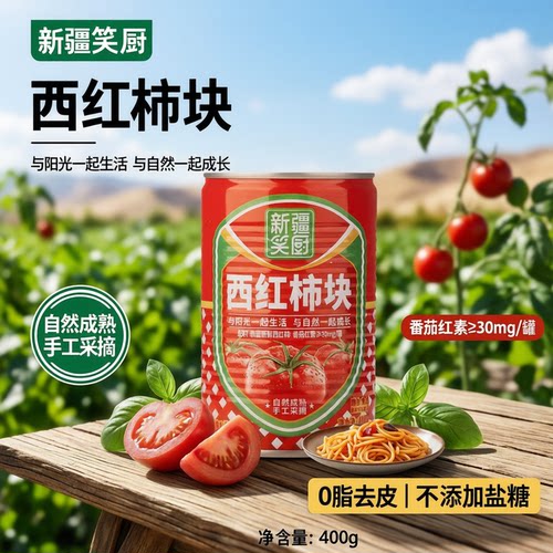 笑厨新疆番茄罐头去皮西红柿块