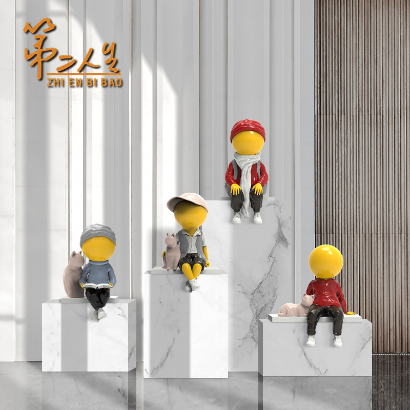 喵星人原创摆件动漫人物书房玄关图片