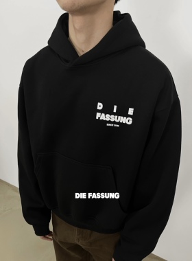 DieFassung短款复合面料空气层连帽卫衣抗皱硬挺廓形舒适休闲上衣