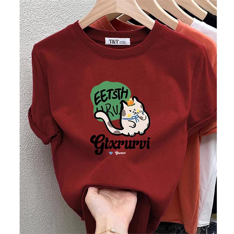 红色短款t恤女短袖ins潮上衣打底衫紧身纯棉夏季高腰漏肚脐短袖女