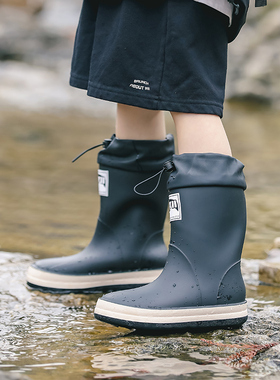 日系休闲时尚儿童雨鞋男女童大童宝宝雨靴小学生轻便防水防滑水鞋