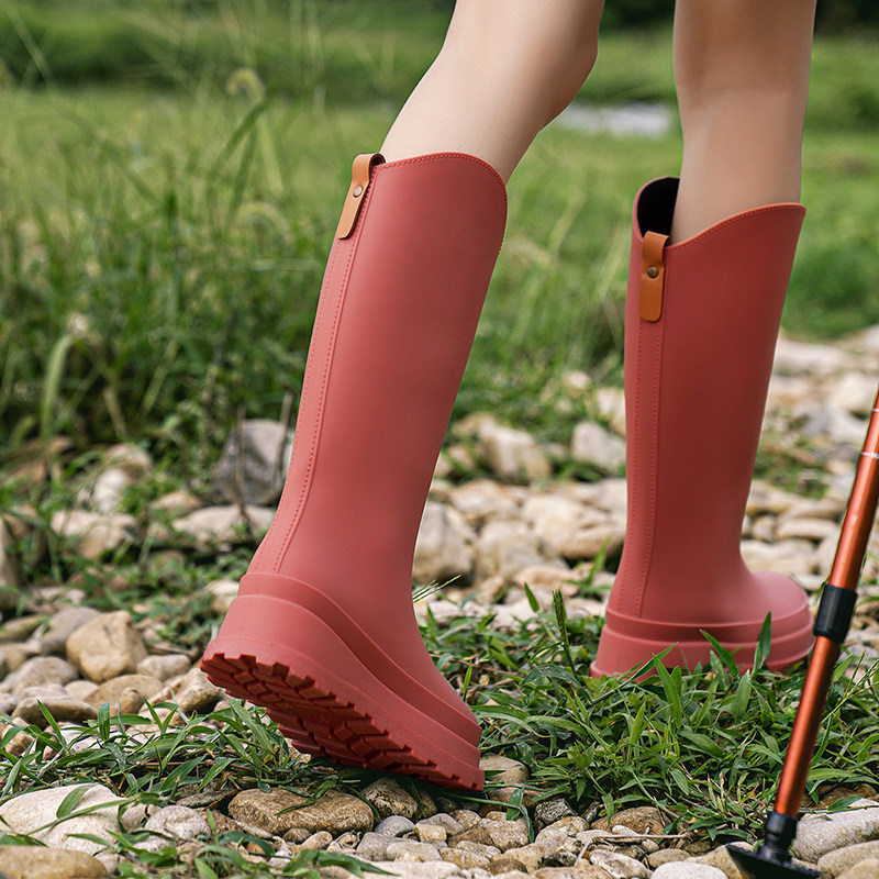 雨靴女款雨鞋时尚款洋气外穿高筒登山防滑成人胶鞋防水鞋春秋水鞋,女鞋,雨鞋,淘宝优惠券,粉丝福利购,淘宝优惠卷
