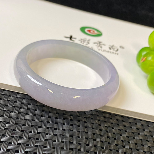 七彩云南天然翡翠冰种紫罗兰手镯