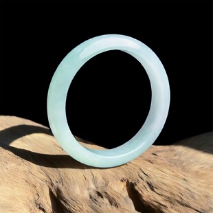 七彩云南缅甸A货天然翡翠糯冰种蓝冰翡翠手镯一物一证支持复检