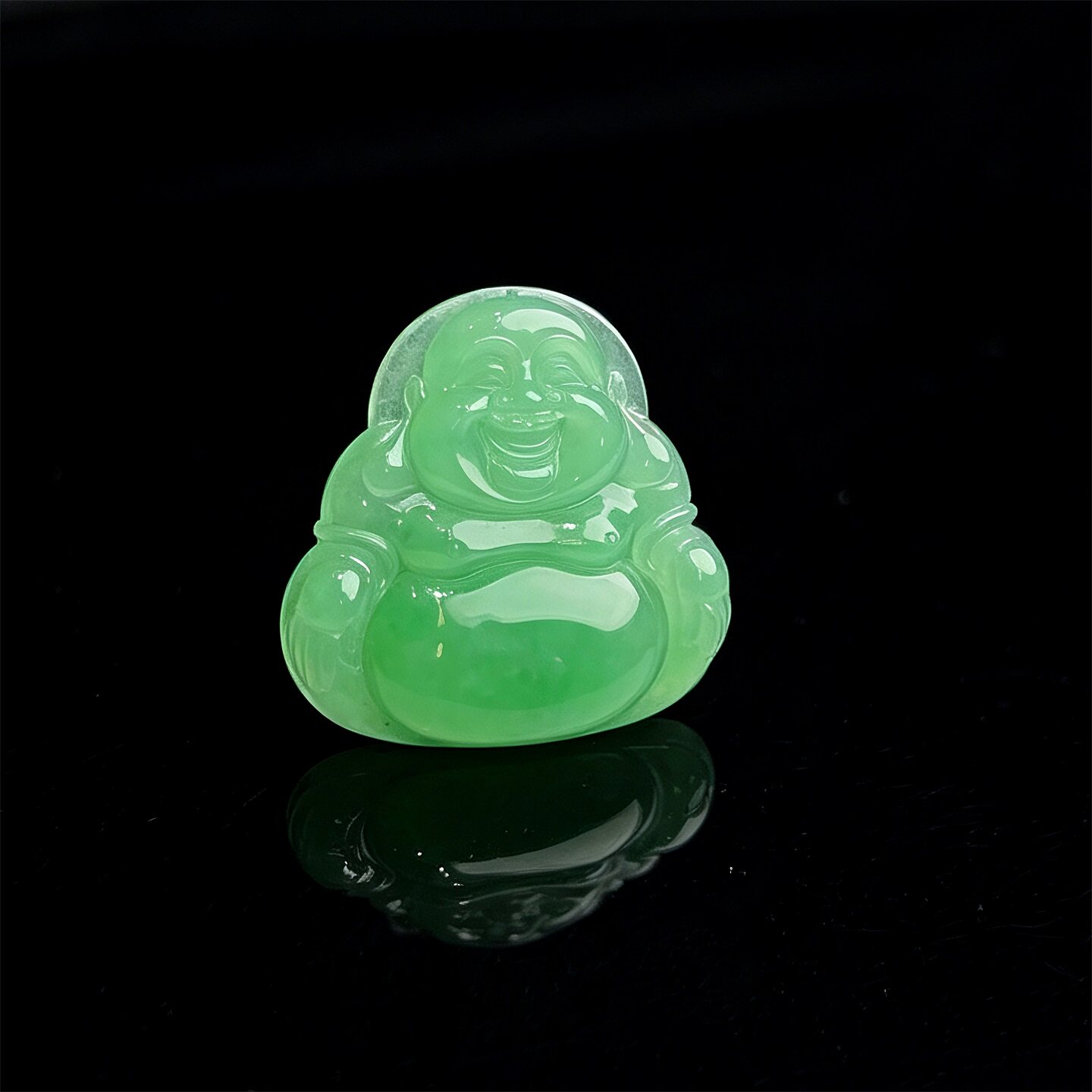 七彩云南缅甸A货天然翡翠辣绿翡翠佛公挂件吊坠一物一证支持复检