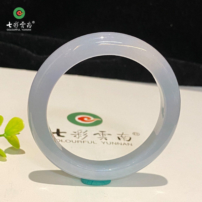七彩云南缅甸A货天然翡翠带证书浅紫色翡翠手镯一物一证支持复检