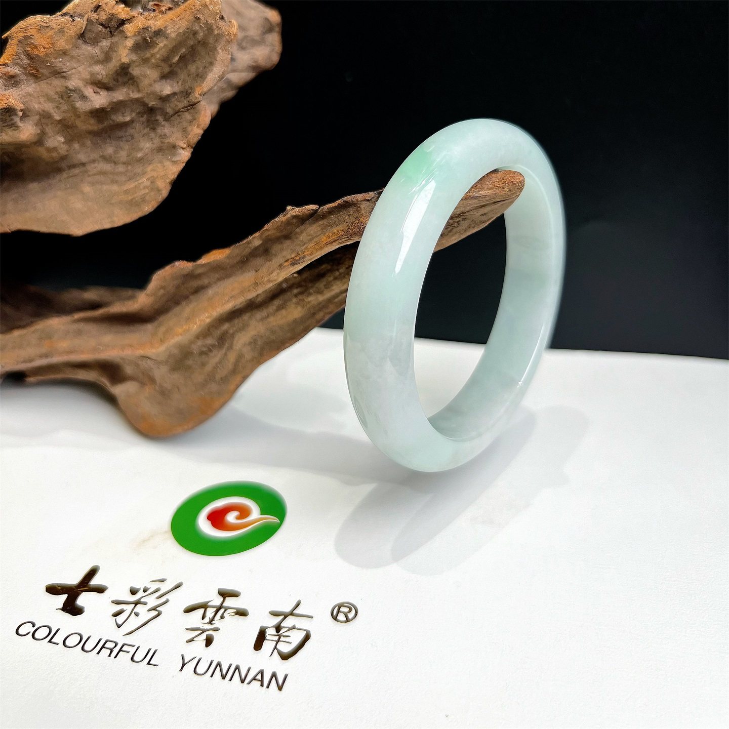 【双11抢先购】七彩云南缅甸A货天然翡翠辣阳绿飘花翡翠手镯