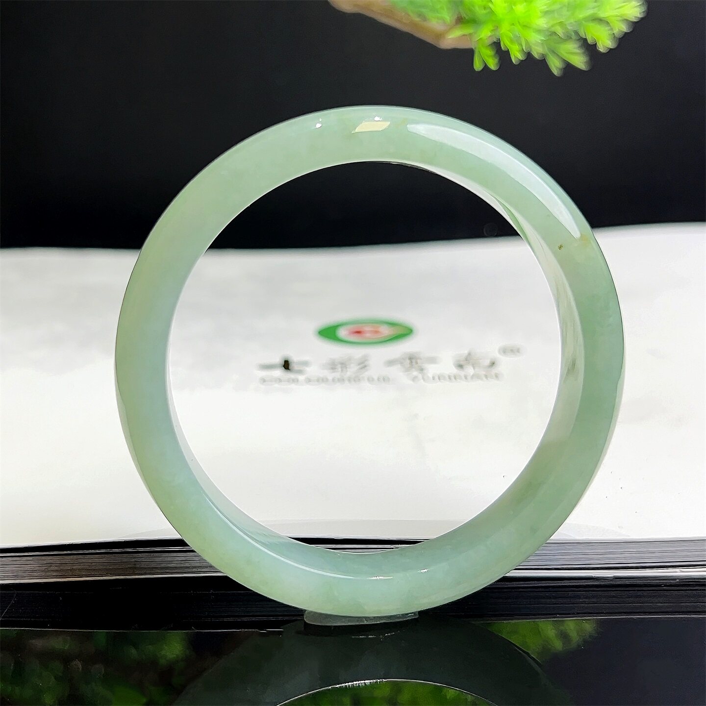 七彩云南缅甸A货天然翡翠糯冰种湖水绿翡翠手镯一物一证支持复检