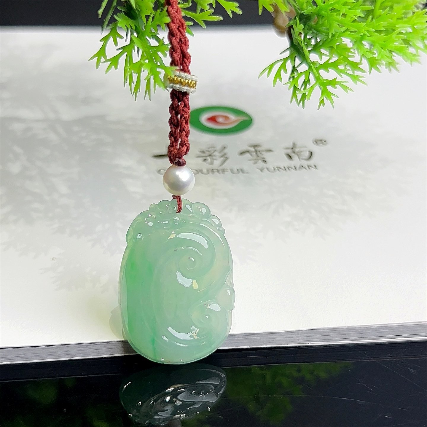 七彩云南缅甸A货天然翡翠飘花翡翠如意挂件吊坠一物一证支持复检