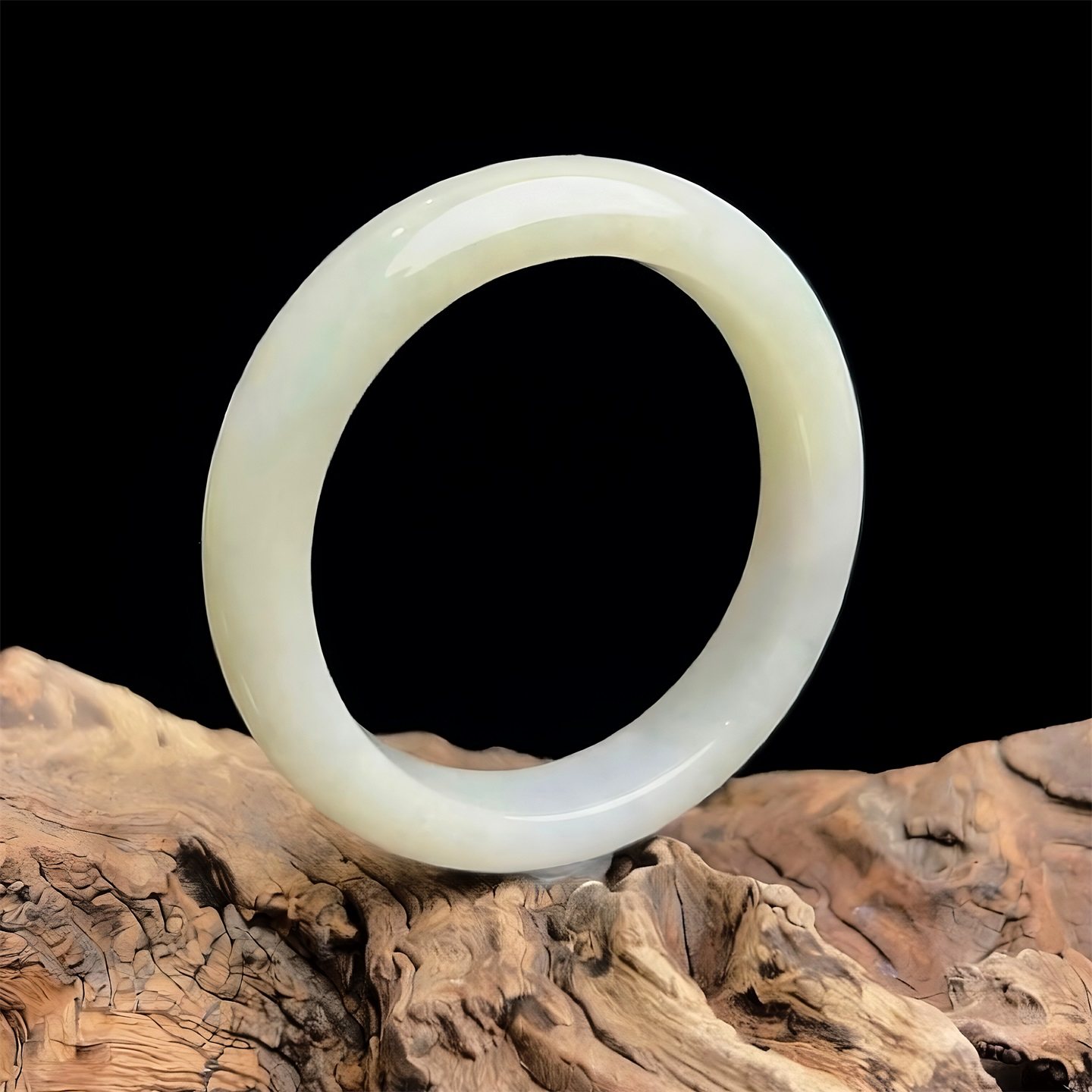 七彩云南缅甸A货天然翡翠细糯种奶茶色翡翠手镯一物一证支持复检