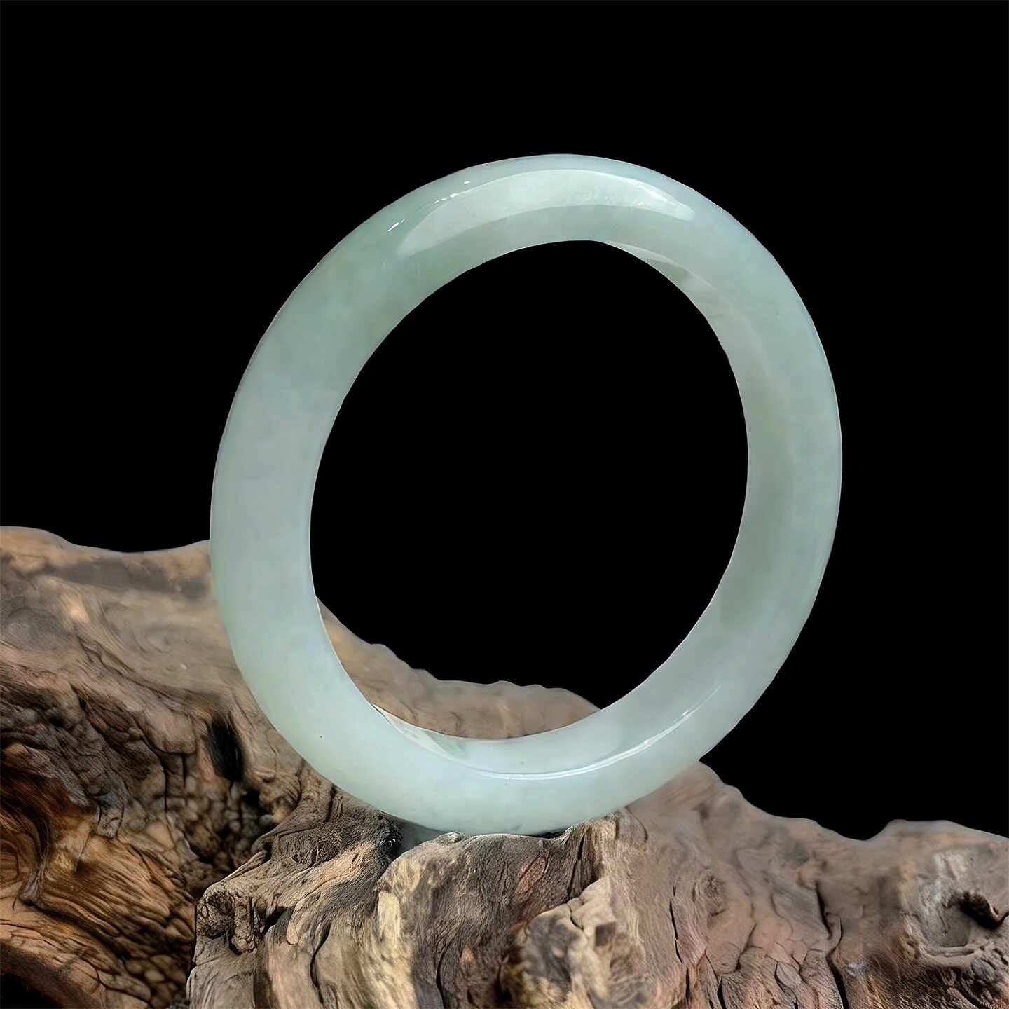 【年货节】七彩云南缅甸A货天然翡翠糯冰种冰灰绿翡翠手镯