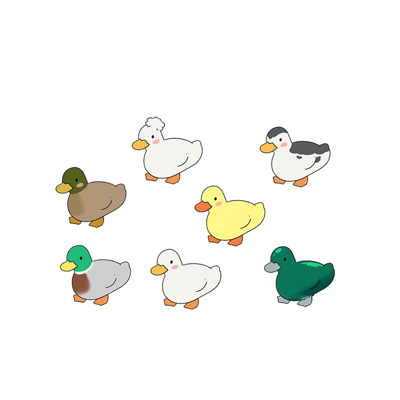 卡通萌物贴纸小鸭子车身拉花头盔