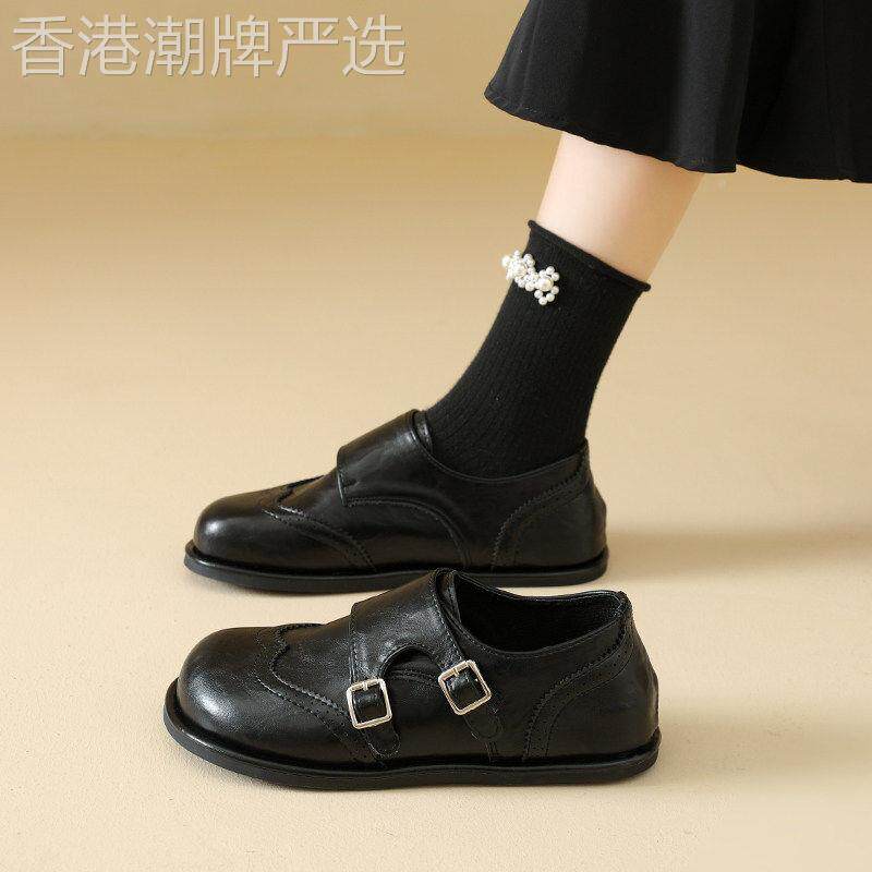 香港穿脱方便单鞋女2026春秋新款法式复古配裙子平底气质玛丽珍鞋