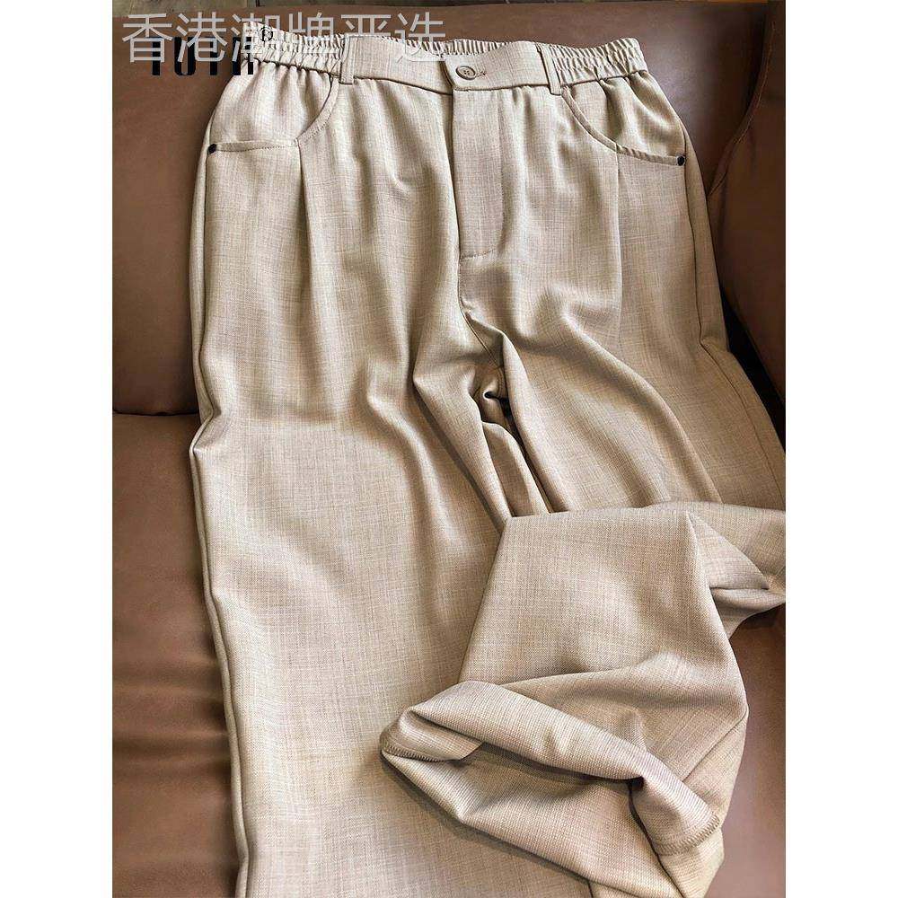 西装裤男士夏季薄款高级感商务直筒休闲裤子潮牌宽松百搭阔腿西裤