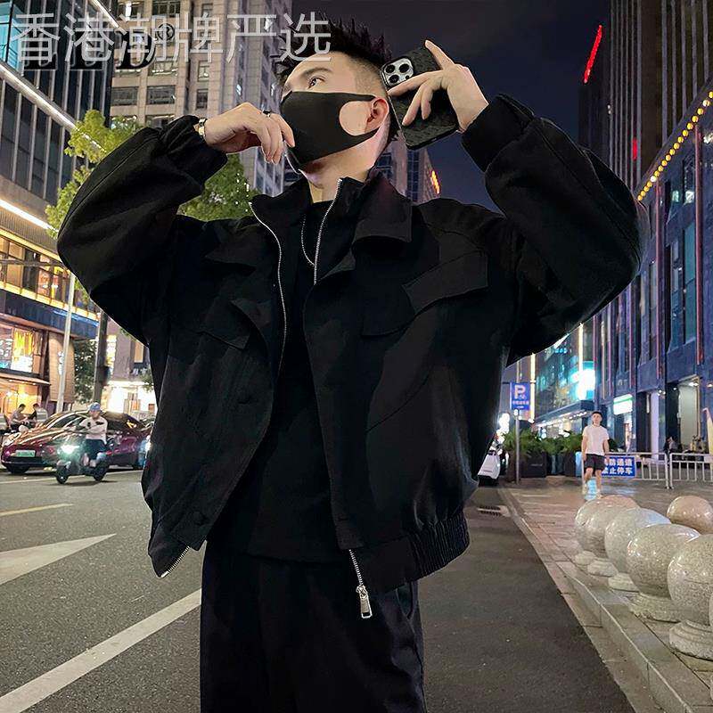 高端翻领工装夹克男士秋冬2026年新款加棉防风棒球服外套男款上衣