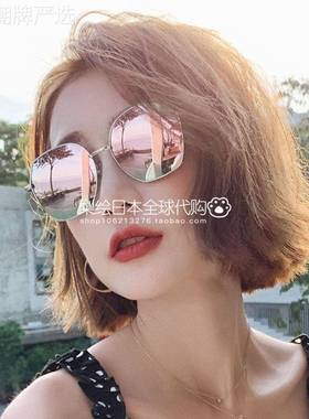 日本代购ZGP新款ins风墨镜女圆脸街拍网红防紫外线太阳镜遮阳防晒