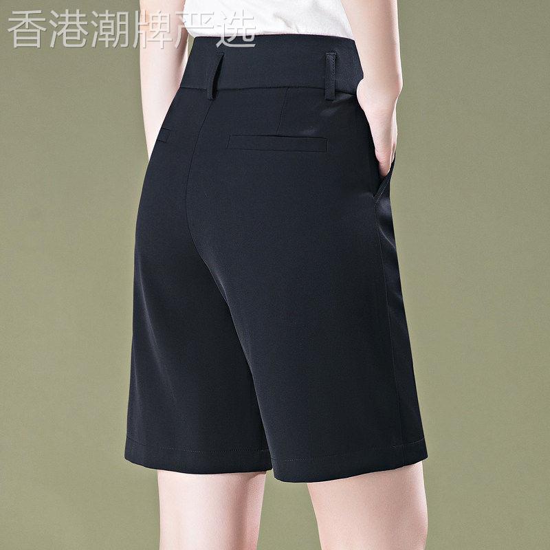 冰丝五分裤女士2026夏季新款休闲裤阔腿西装裤短裤直筒薄款五分裤