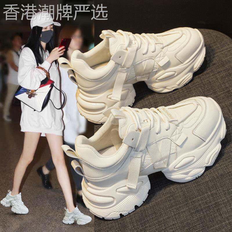 Mostarsea 巨显腿长~ 厚底老爹鞋女2025新款春夏百搭休闲小白鞋子