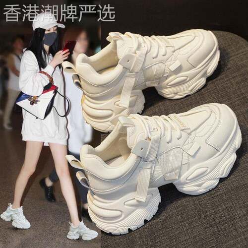 Mostarsea 巨显腿长~ 厚底老爹鞋女2025新款春夏百搭休闲小白鞋子