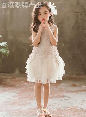 英国next kiss女童连衣裙2024夏季新款儿童表演舞蹈裙女孩公主裙