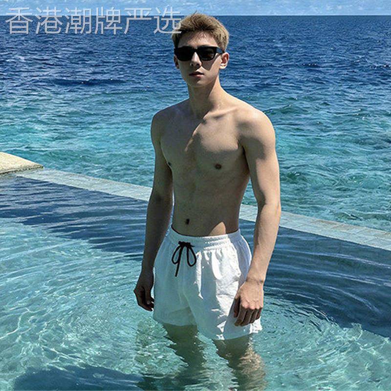 轻奢夏季薄款海边沙滩速干短裤男士休闲运动四分裤宽松直筒五分裤