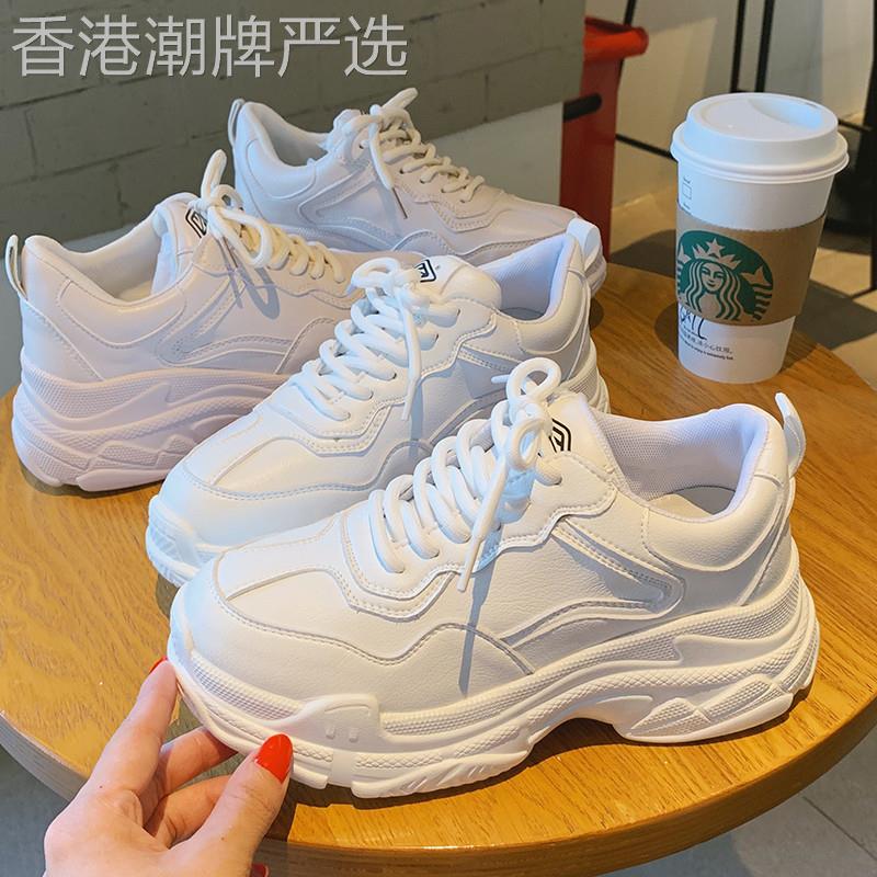 韩国老爹鞋女ins潮2025春季厚底超火百搭增高运动鞋显脚小小白鞋
