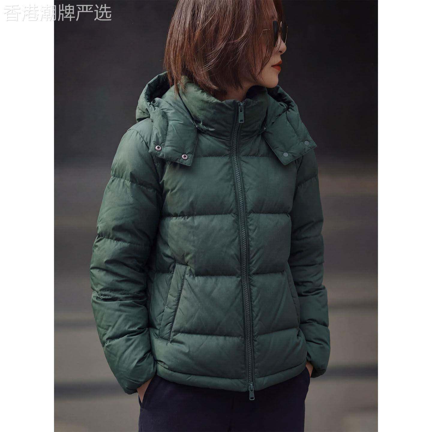 冬季新款今年流行漂亮时尚羽绒服外套高级感超好看绿色厚棉服女
