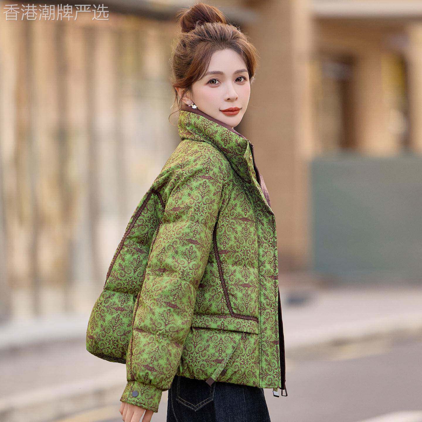 时尚立领印花羽绒服女款2026新款冬季爆款高端洋气巨好看女士外套