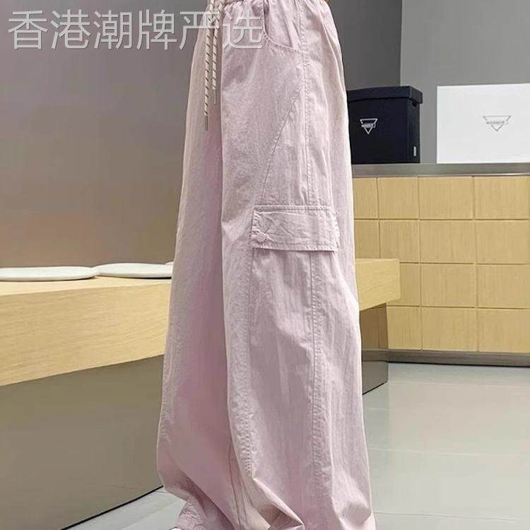 韩国Uamtor女童工装裤夏季新款青少年女孩速干冰丝薄款洋派防蚊裤