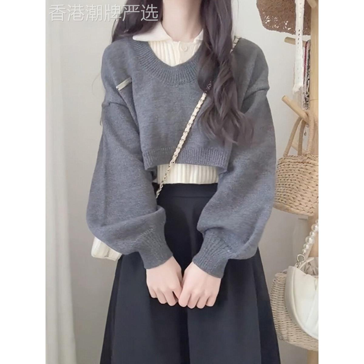 日系连衣裙套装长裙女秋季2025新款减龄搭配一整套学院风女主穿搭