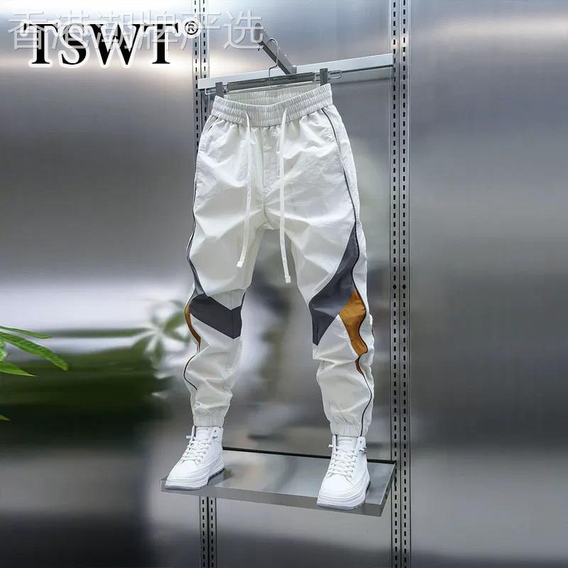 高端拼接工装裤男士夏季薄款2026新款潮流宽松百搭束脚运动休闲裤