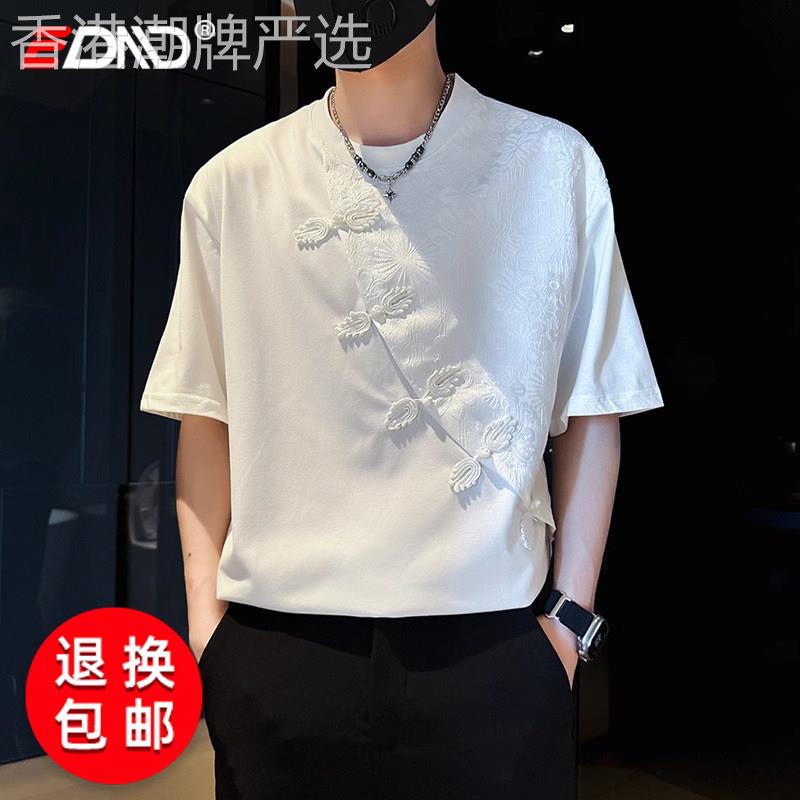 中国风短袖t恤男士2026新款夏季订婚礼服上衣潮流男款新中式男装