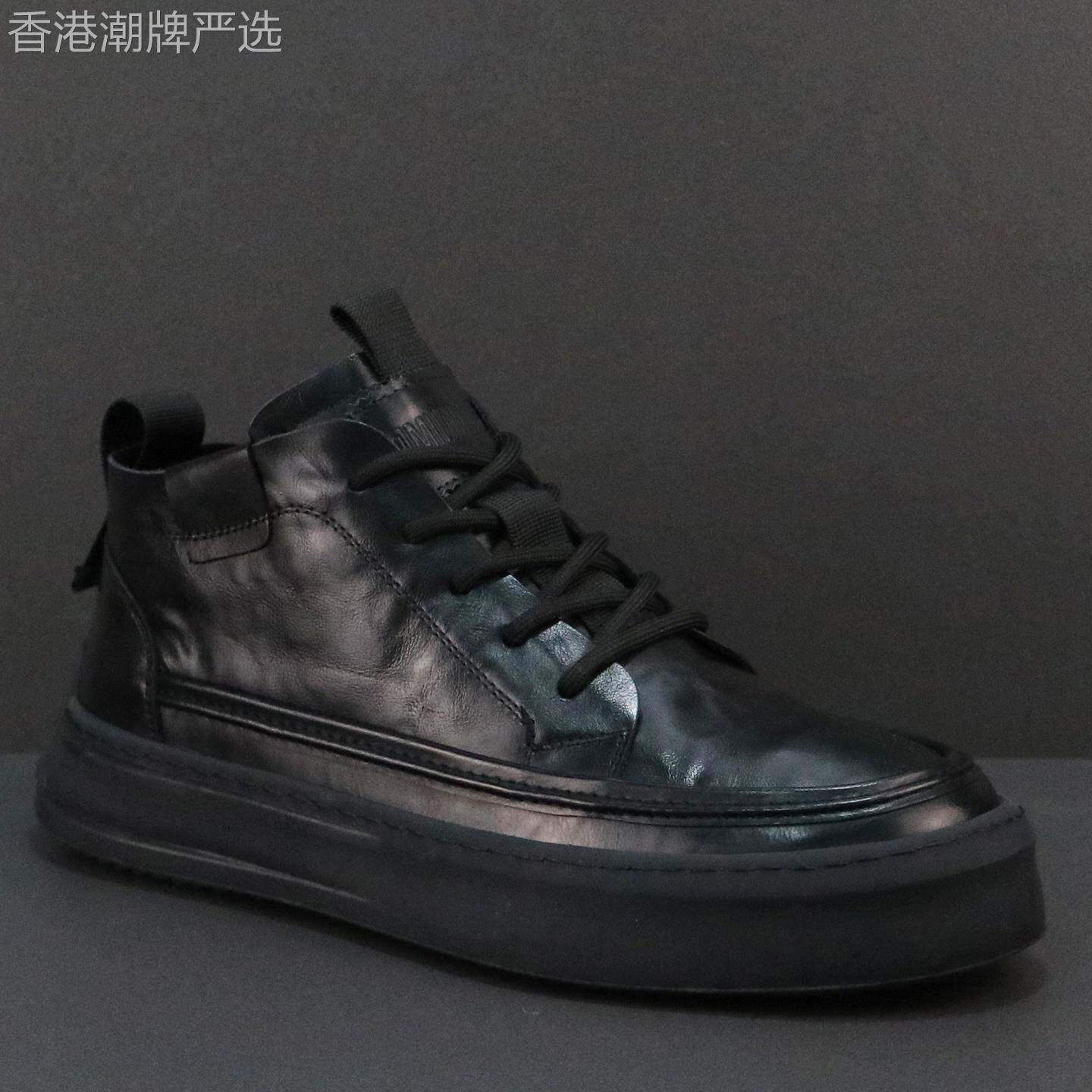 男士马丁靴真皮2025新款高帮板鞋男款潮流百搭短靴厚底中帮工装靴