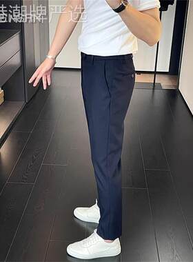 高端商务休闲西裤男士2025新款夏季薄款成熟稳重男裤直筒裤子男款