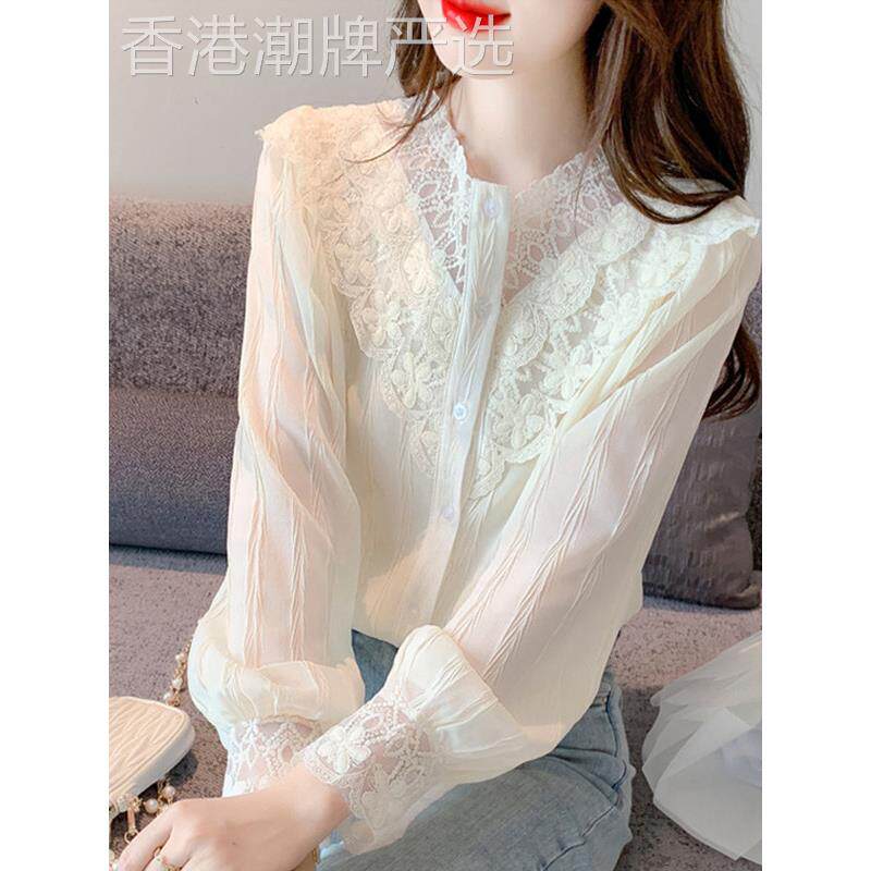 雪纺衬衫女春秋立领长袖2025新款洋气漂亮小衫女韩版时尚别致上衣