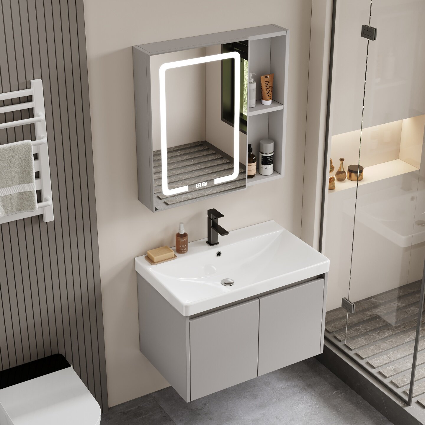 蜂窝铝40cm浴室柜组合卫生间陶瓷一体加深洗手洗脸盆小户型洗漱台