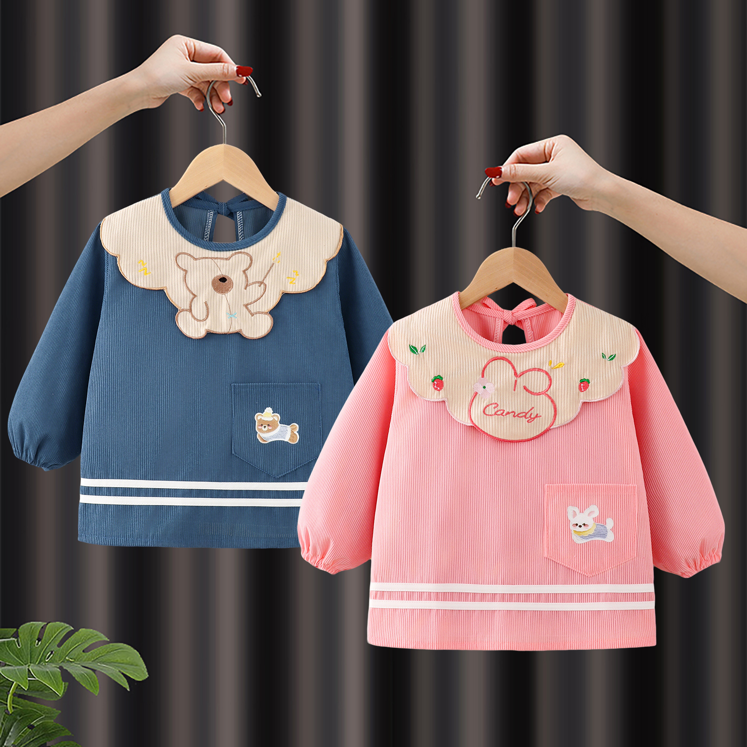 宝宝罩衣防水防脏反穿衣