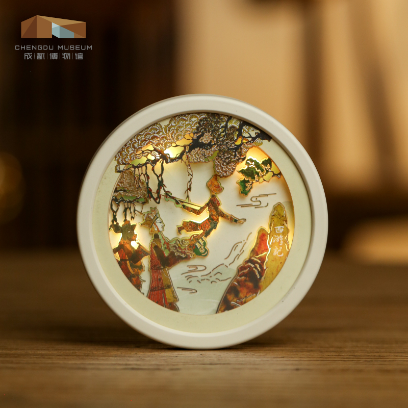 成都博物馆光影封神纸雕灯冰箱贴