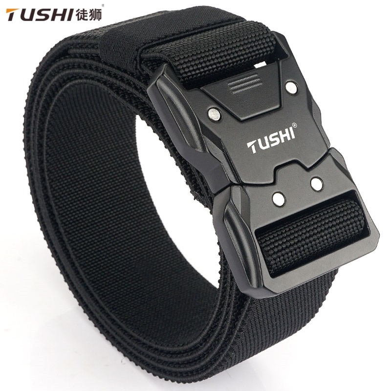徒狮户外运动休闲自动快脱插扣战术腰带男工装裤加长弹力帆布皮带 - 徒狮旗舰店出品