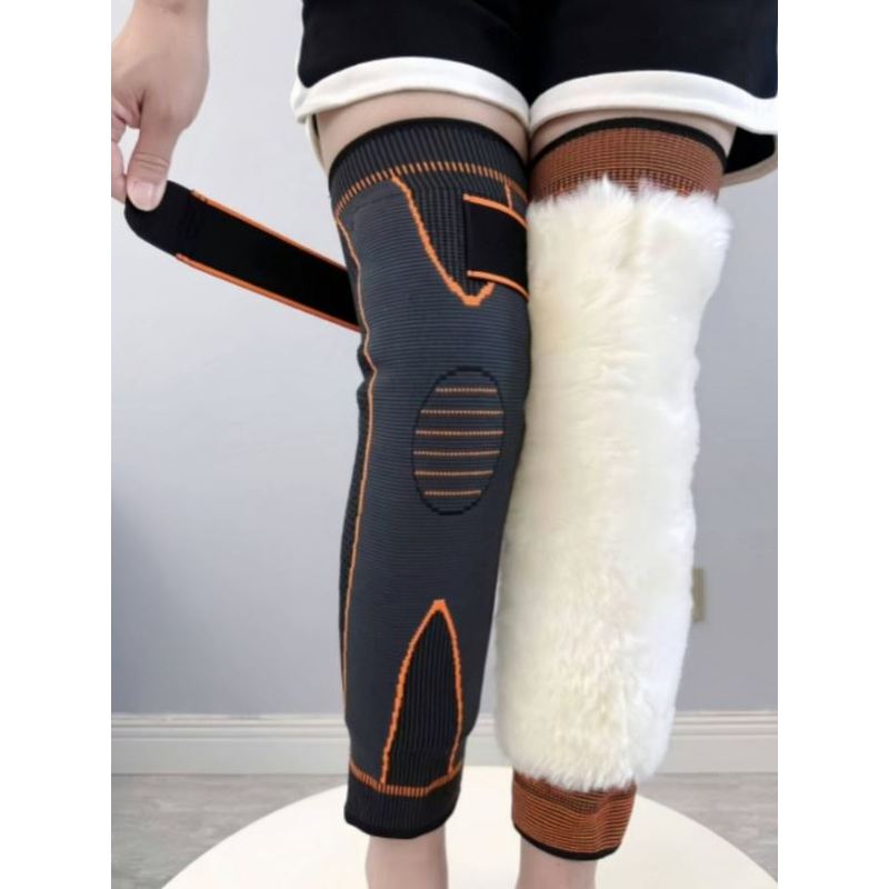 加长加厚羊毛绑带护膝保暖老寒腿男女士护腿秋冬季老人骑车防寒漆