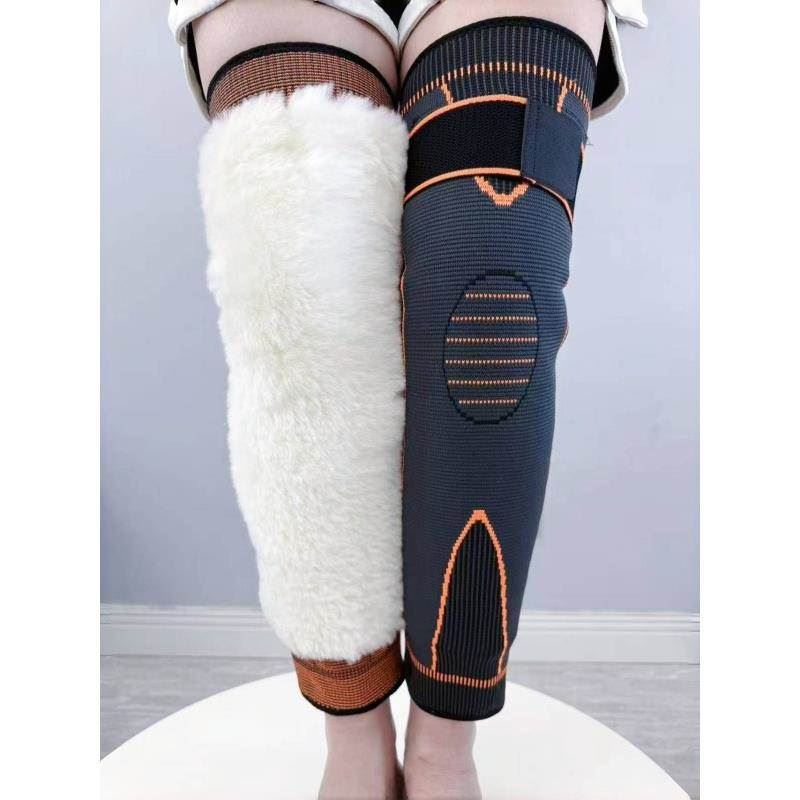加长加厚羊毛绑带护膝保暖老寒腿男女士护腿秋冬季老人骑车防寒漆