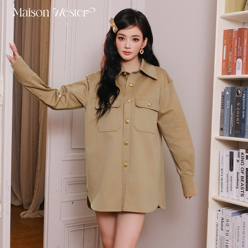 MaisonWester黑色长袖衬衫