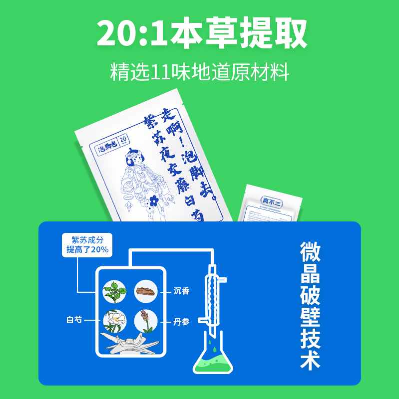 真不二紫苏足浴包睡眠养生