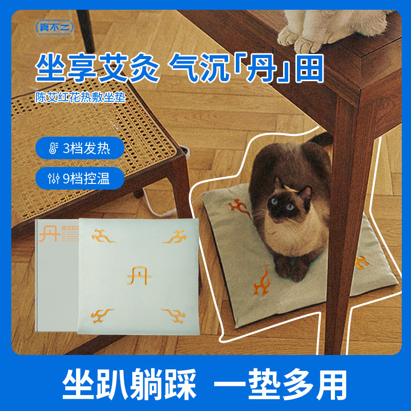 真不二陈艾红花艾灸电加热敷坐垫艾草艾绒护腰坐灸垫办公室家用c2