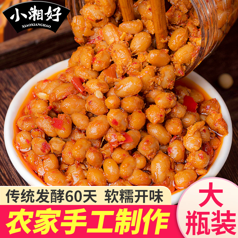 即食咸菜香辣腊八豆农家自制正宗长沙豆瓣酱黄豆拌饭酱下饭菜瓶装